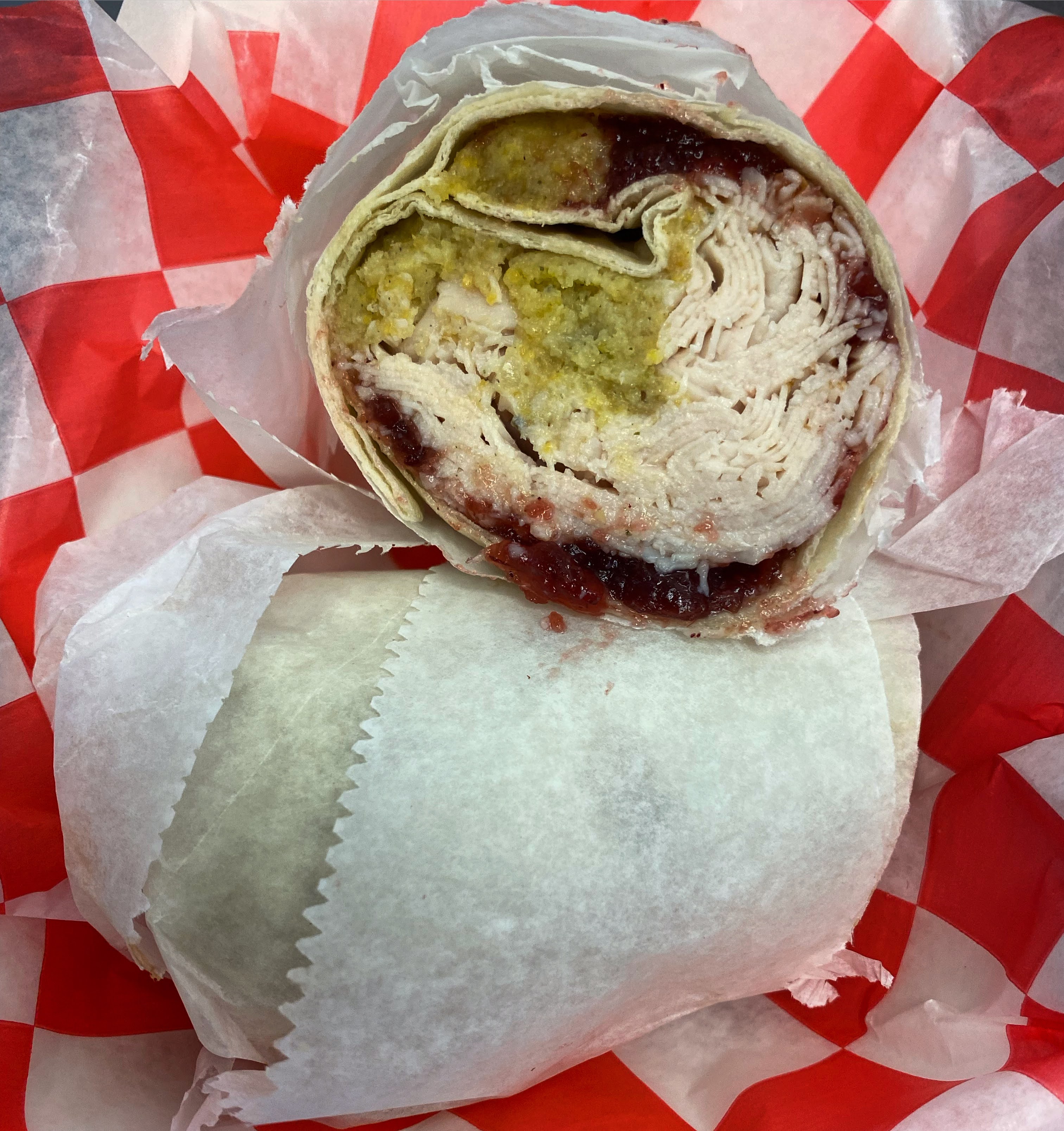 Order Cranberry Turkey Wrap food online from Pepper Jack's Sandwich CRTN store, Albany on bringmethat.com