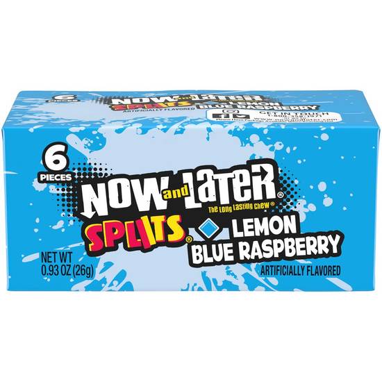 Order Now & Later Soft Taffy Chews Candy, Blue Raspberry - 6 Pieces food online from Exxon Food Mart store, Port Huron on bringmethat.com