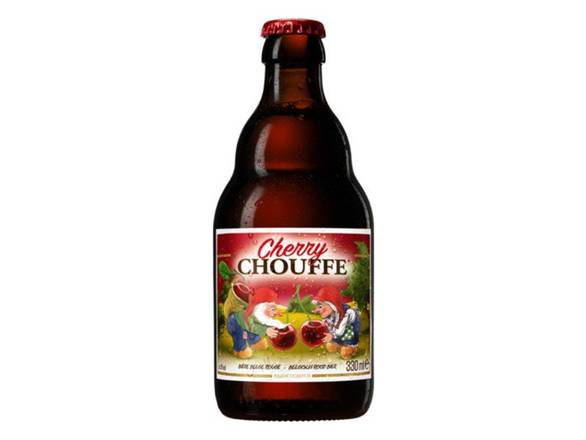 Order Brasserie d'Achouffe Cherry Chouffe Fruit Beer - 4x 11.2oz Bottles food online from Wine Expo store, Santa Monica on bringmethat.com