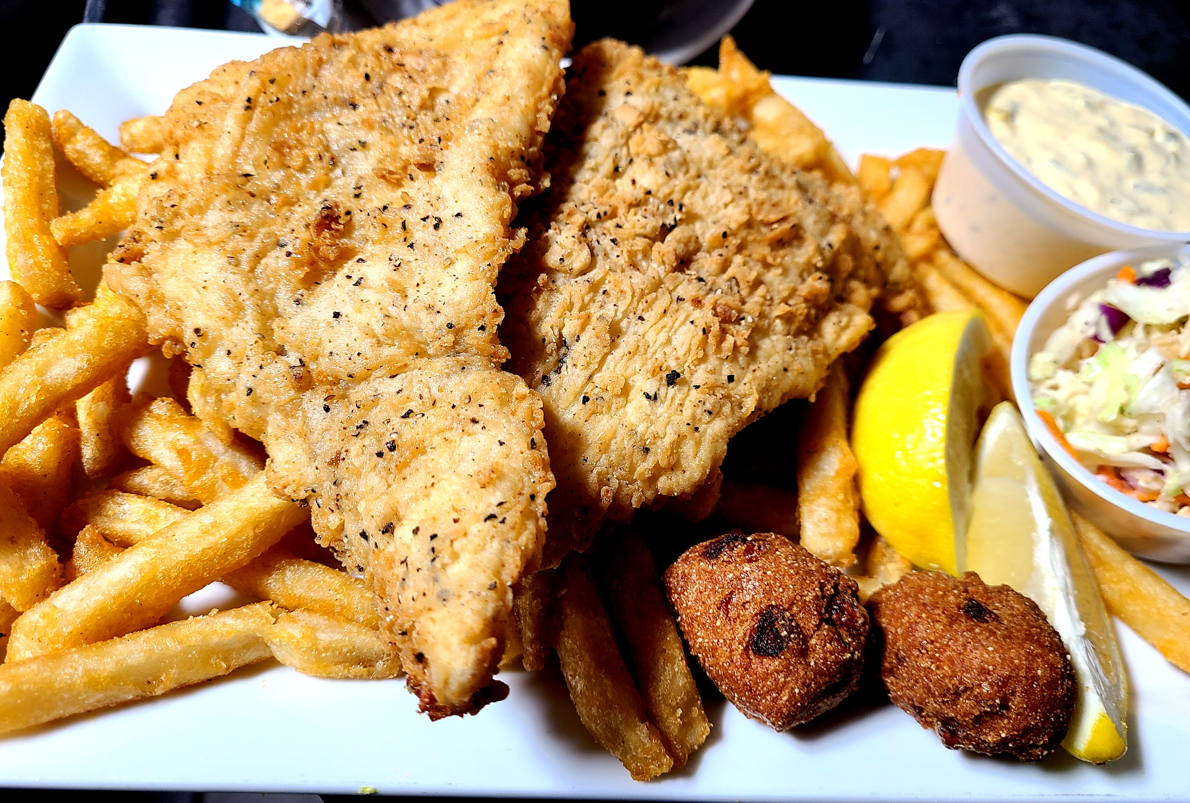 Order Fried Fish & Chips food online from Tavern on the Bay at Harrison's Landing store, Corpus Christi on bringmethat.com