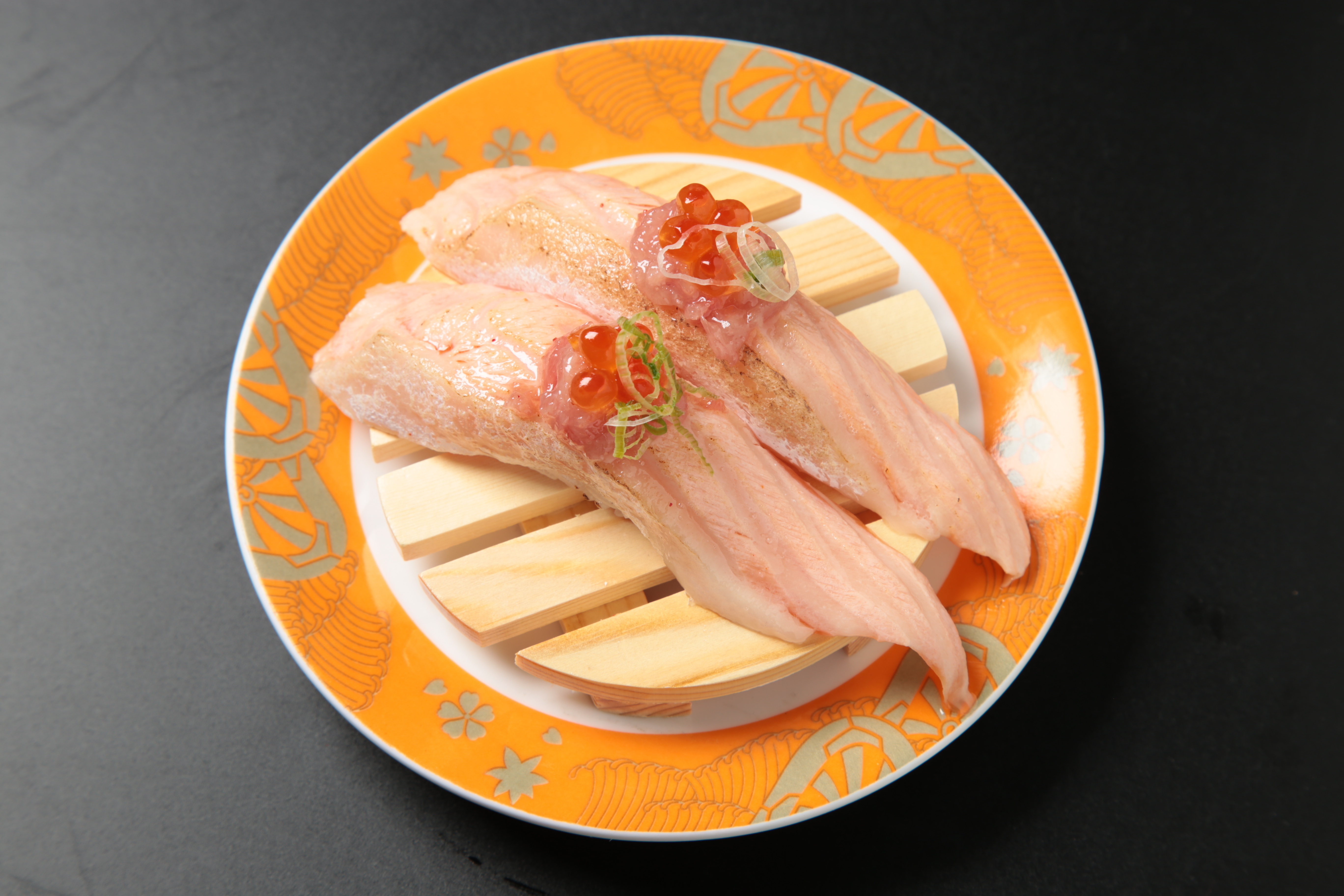 Order Salmon Belly Ngiri food online from Izumi Revolving Sushi store, Daly City on bringmethat.com