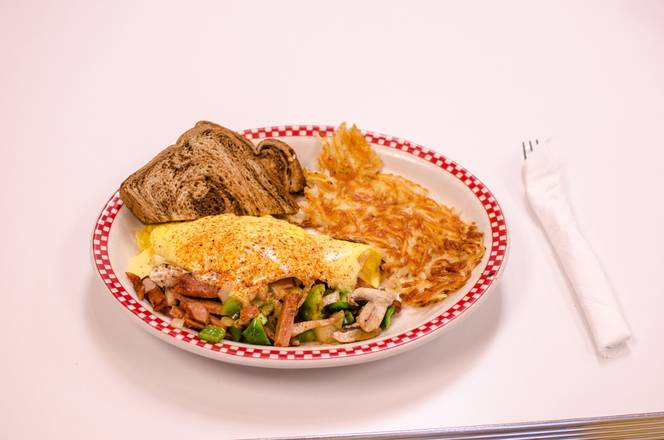 Order CAJUN OMELET food online from Cahill Diner store, Inver Grove Heights on bringmethat.com