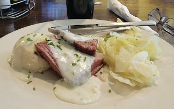 Order Corned Beef and Cabbage food online from Hibernian Irish Pub & Restaurant store, Raleigh on bringmethat.com