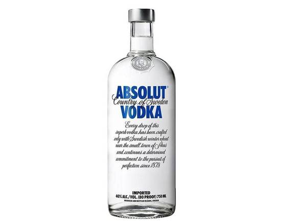 Order Absolut, 750mL vodka (40.0% ABV) food online from Windy City Liquor Market store, El Cajon on bringmethat.com