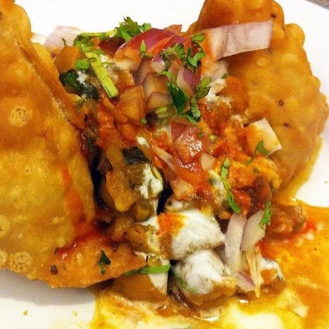 Order Samosa Chat food online from Alladeen Grill and BBQ store, Hilliard on bringmethat.com