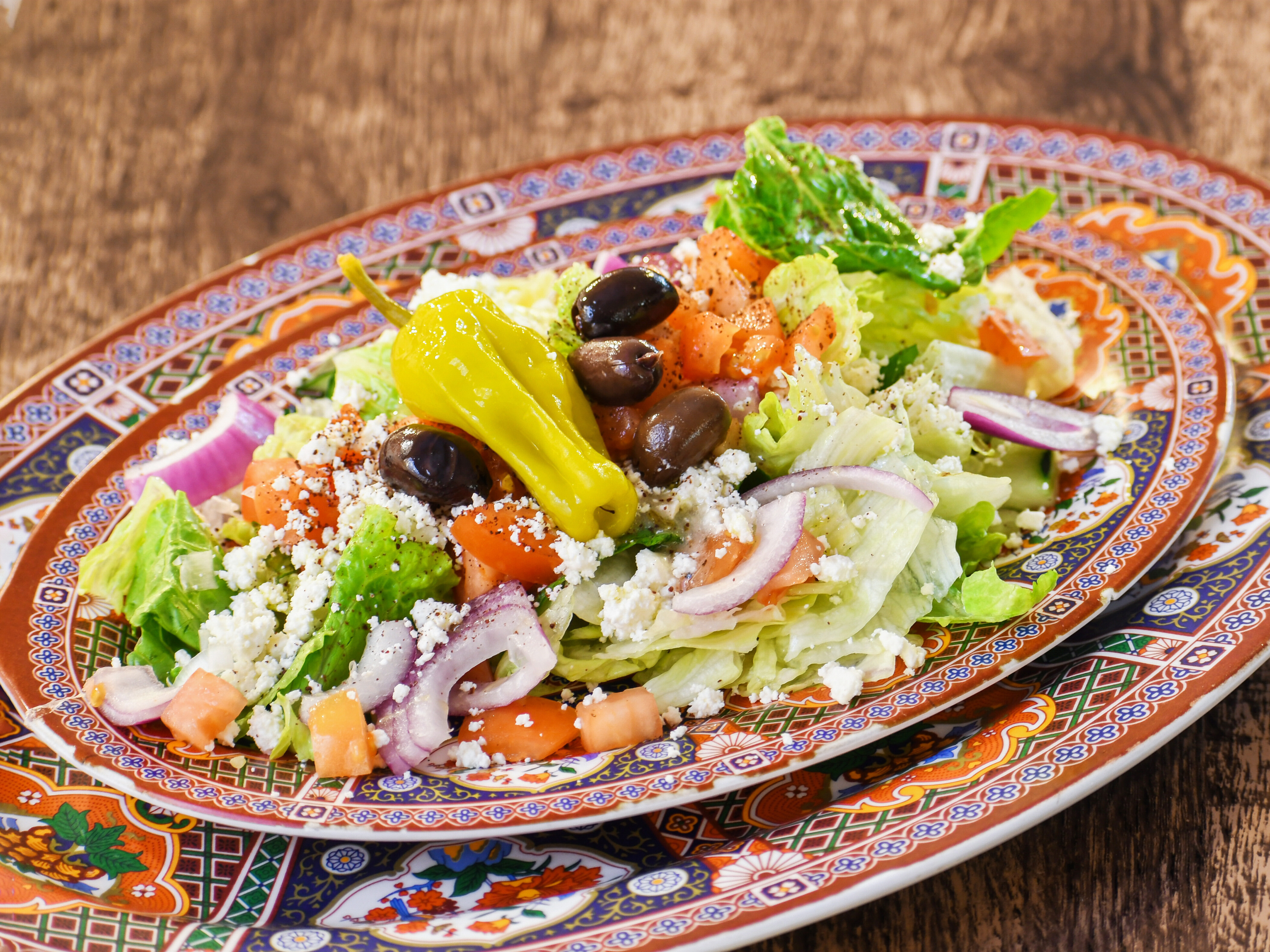 Order Greek Salad food online from Pharaohs Village store, Fayetteville on bringmethat.com
