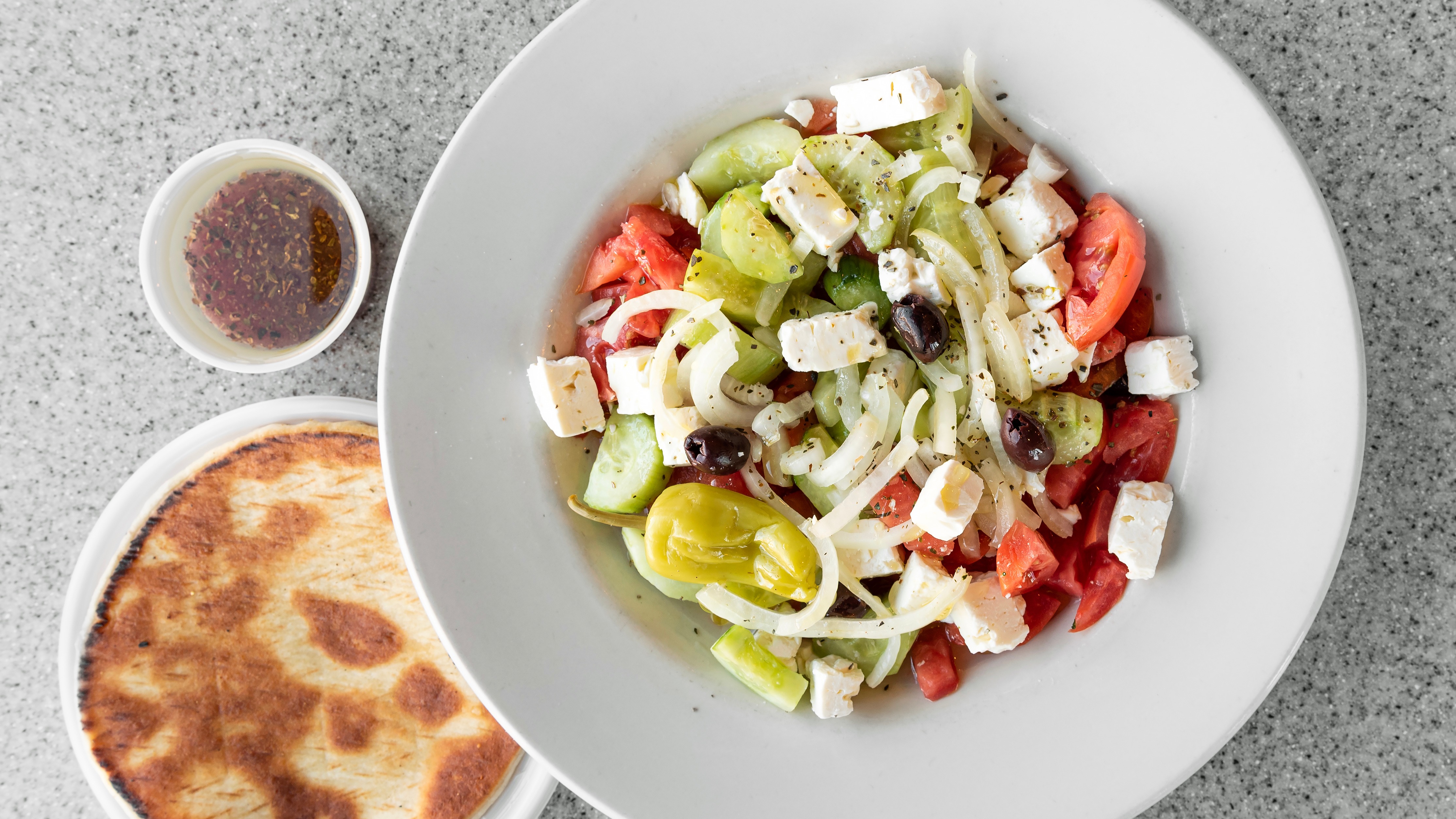 Order Greek Village Salad food online from Hub's store, Chicago on bringmethat.com