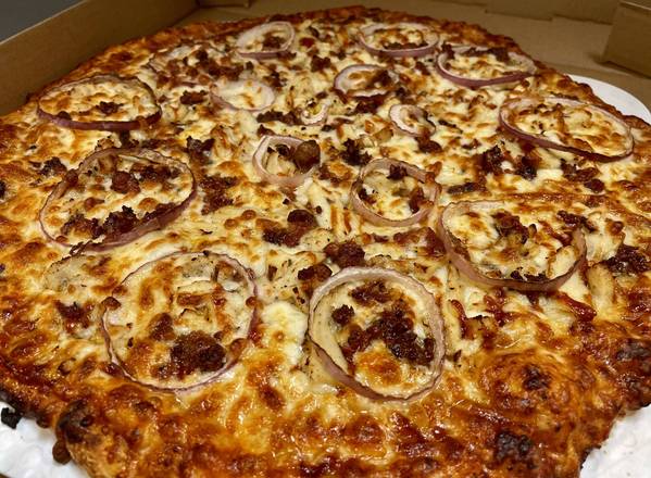 Order BBQ Chicken Pizza food online from Blazzin Pizza Corp store, Vancouver on bringmethat.com
