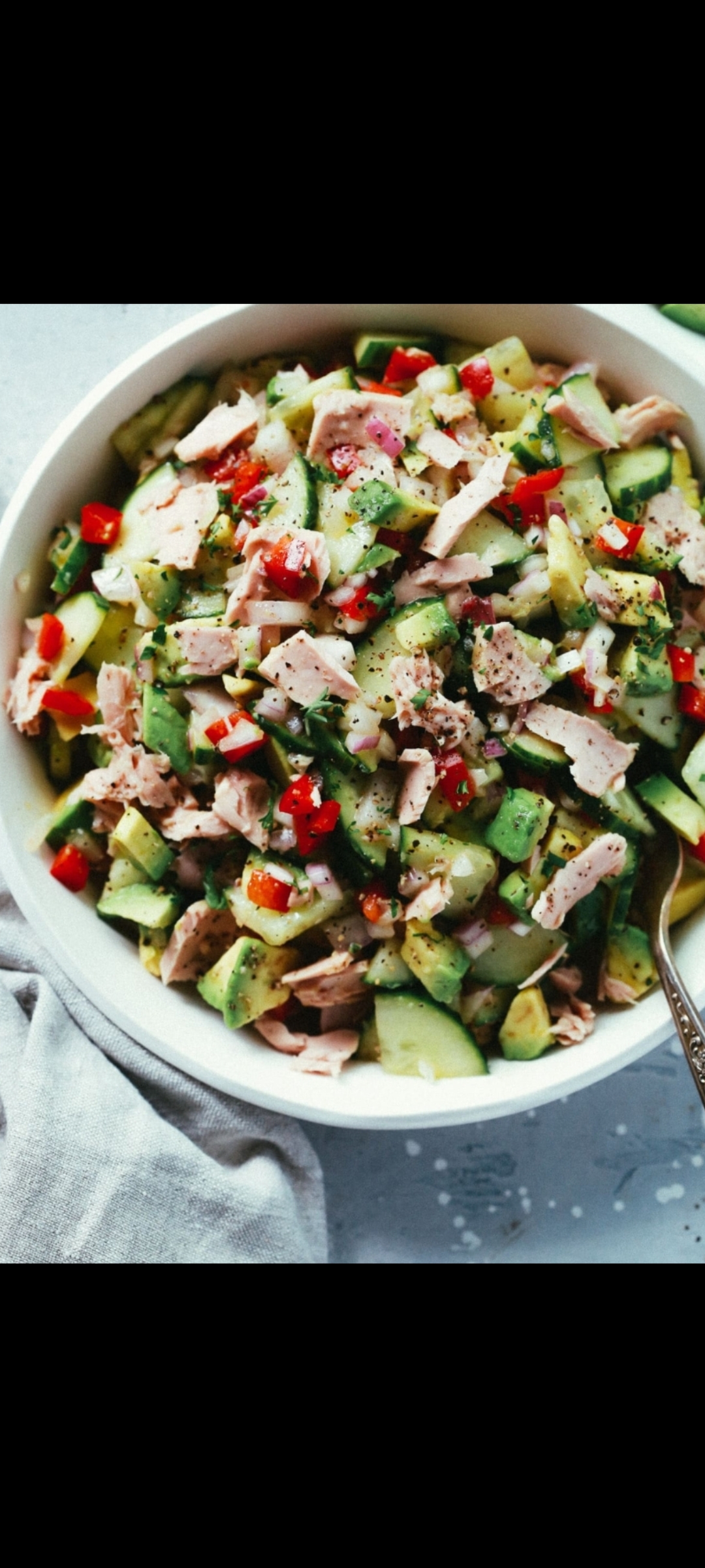 Order Classic Healthy Tuna Salad (6 oz.individual can tuna,shredded carrot, sliced grape tomatoes,Dill Pickle chips,peppers,cucumbers,olive oil & vinegar) food online from American Gourmet Foods Deli store, New York on bringmethat.com
