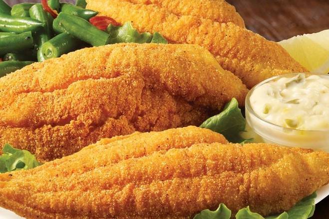 Order Fried Catfish food online from Montana Mike Steakhouse store, Bartlesville on bringmethat.com