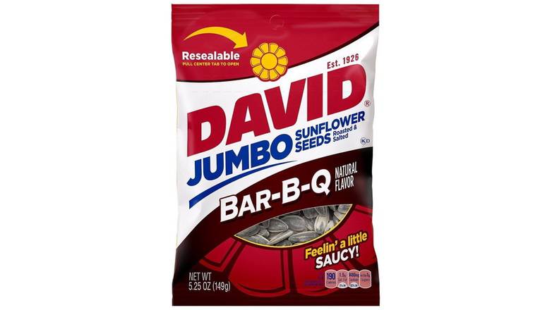 Order David Jumbo Sunflower Seeds Bar-BQ food online from Route 7 Food Mart store, Norwalk on bringmethat.com