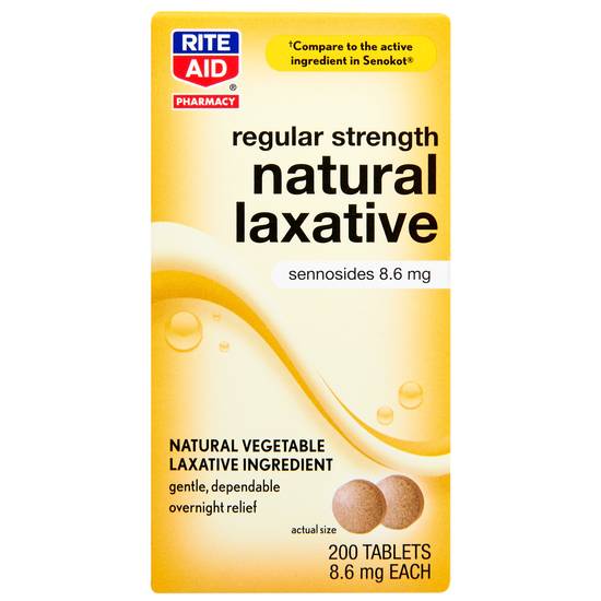 Order Rite Aid Senna Laxative Tablets 8.6 mg (200 ct) food online from Rite Aid store, ELLWOOD CITY on bringmethat.com
