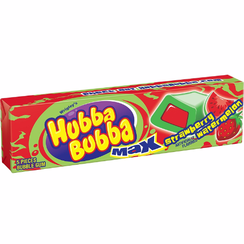 Order Hubba Bubba Max Strawberry Watermelon Gum 5 Count food online from 7-Eleven store, Chicago on bringmethat.com