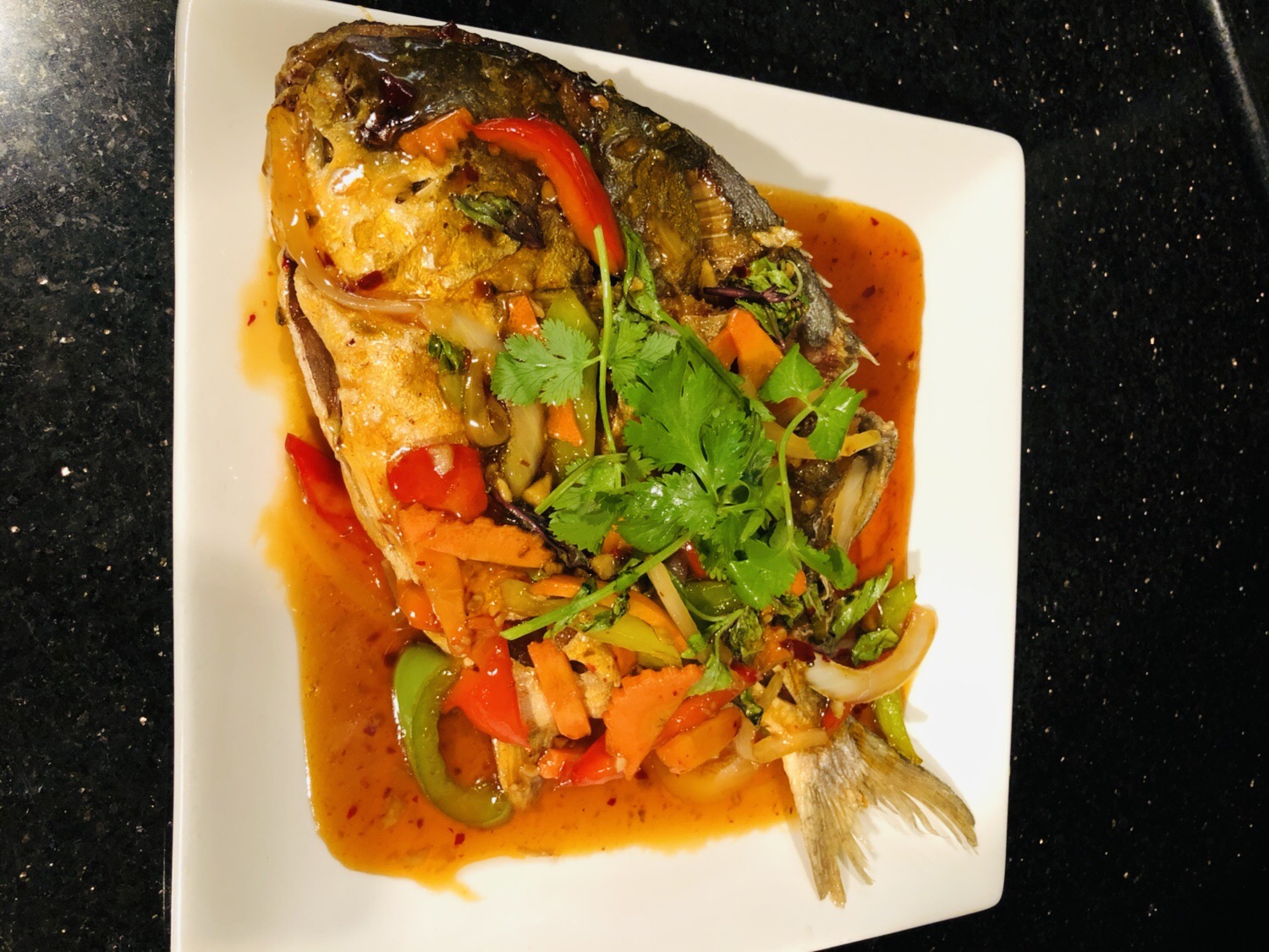 Order Pompano Fish food online from Exotic Thai Cafe store, Woodland Hills on bringmethat.com