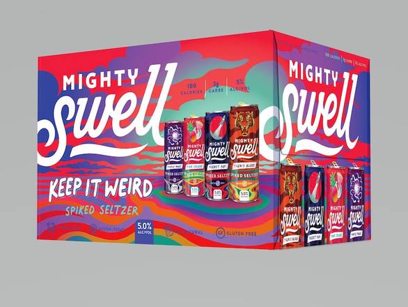 Order Mighty Swell Keep It Weird Spiked Seltzer Variety - 12x 12oz Cans food online from Goody Goody Liquor store, Dallas on bringmethat.com