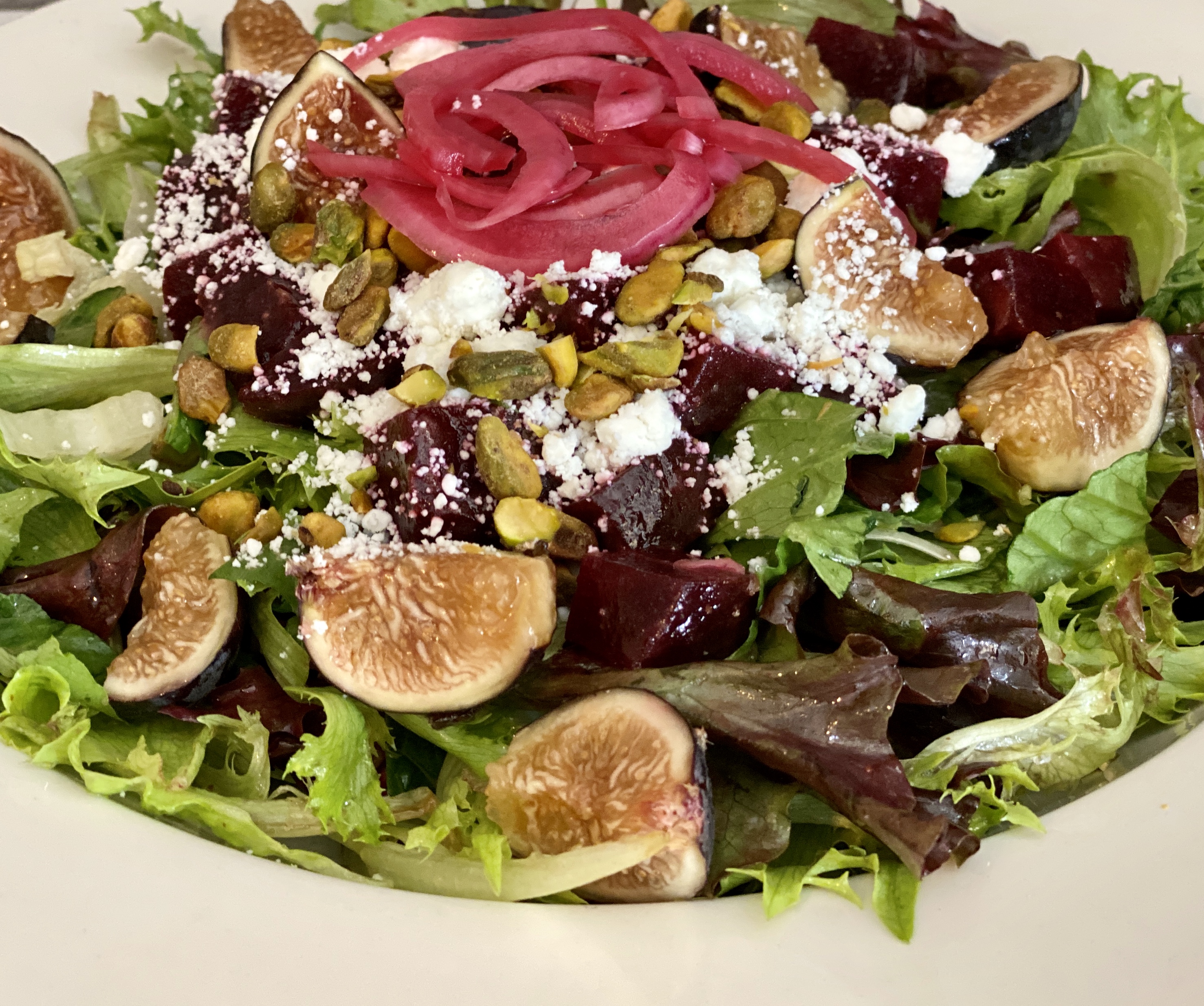 Order Figs and Beets Salad food online from Rolling Pin Cafe store, Westwood on bringmethat.com