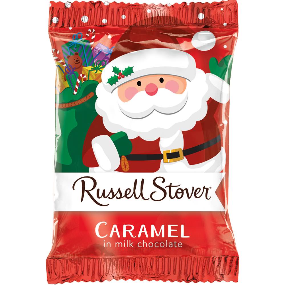 Order Russell Stover Milk Chocolate Caramel Santa - 1 oz food online from Bartell store, Edmonds on bringmethat.com