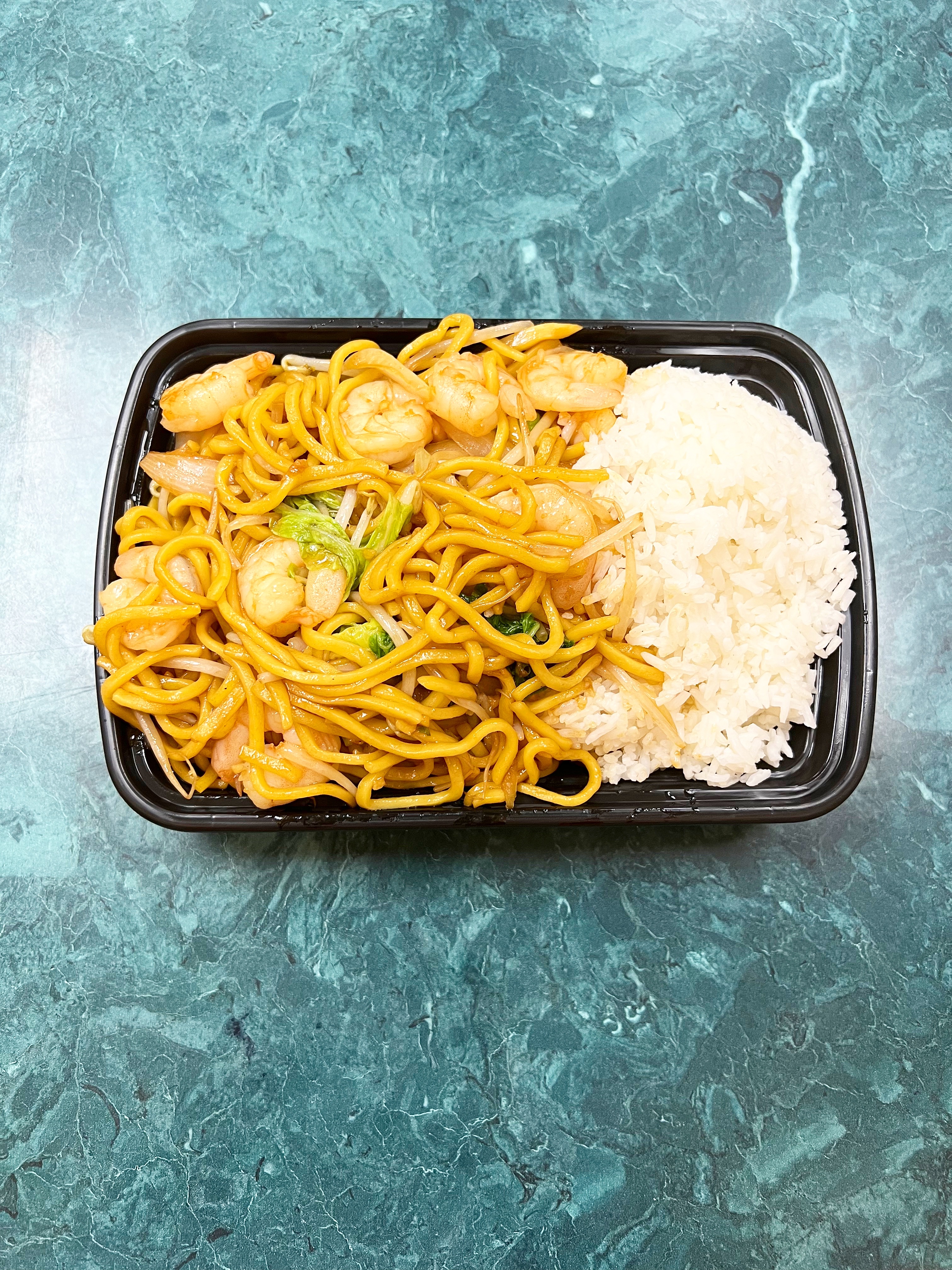 Order C10. Shrimp Lo Mein Combo Plate food online from Golden China Express store, Worthington on bringmethat.com