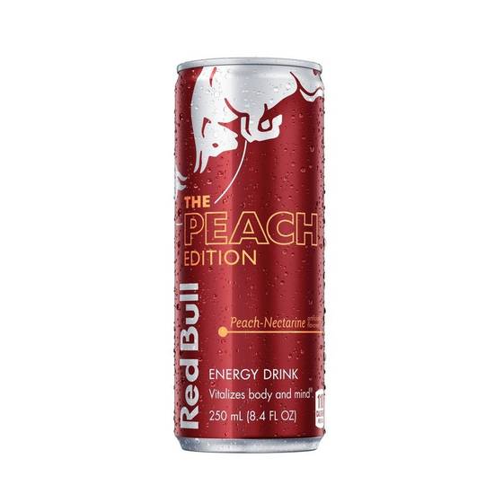 Order Red Bull Peach Energy Drink - 8.4 fl oz Can food online from Exxon Food Mart store, Port Huron on bringmethat.com