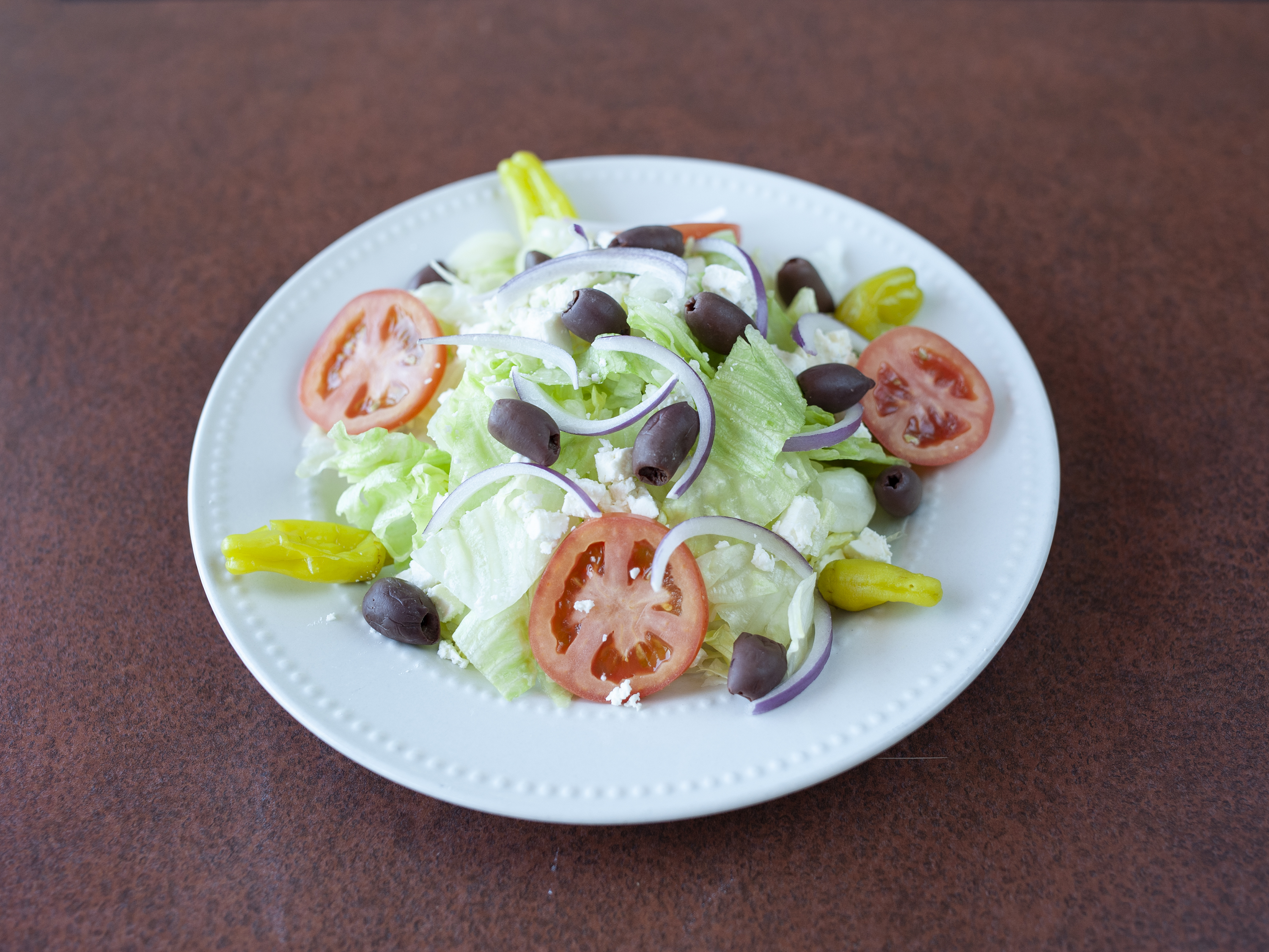 Order Greek Salad food online from Pizza Express store, Henrico on bringmethat.com