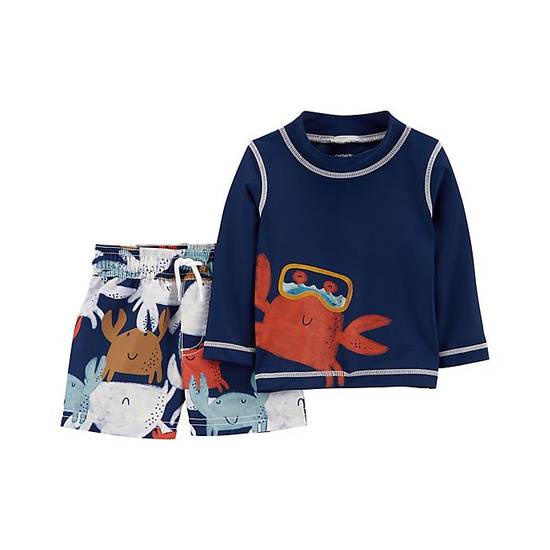 Order carter's® Size 3T 2-Piece Crab Rashguard Set in Blue food online from Bed Bath & Beyond store, Lancaster on bringmethat.com