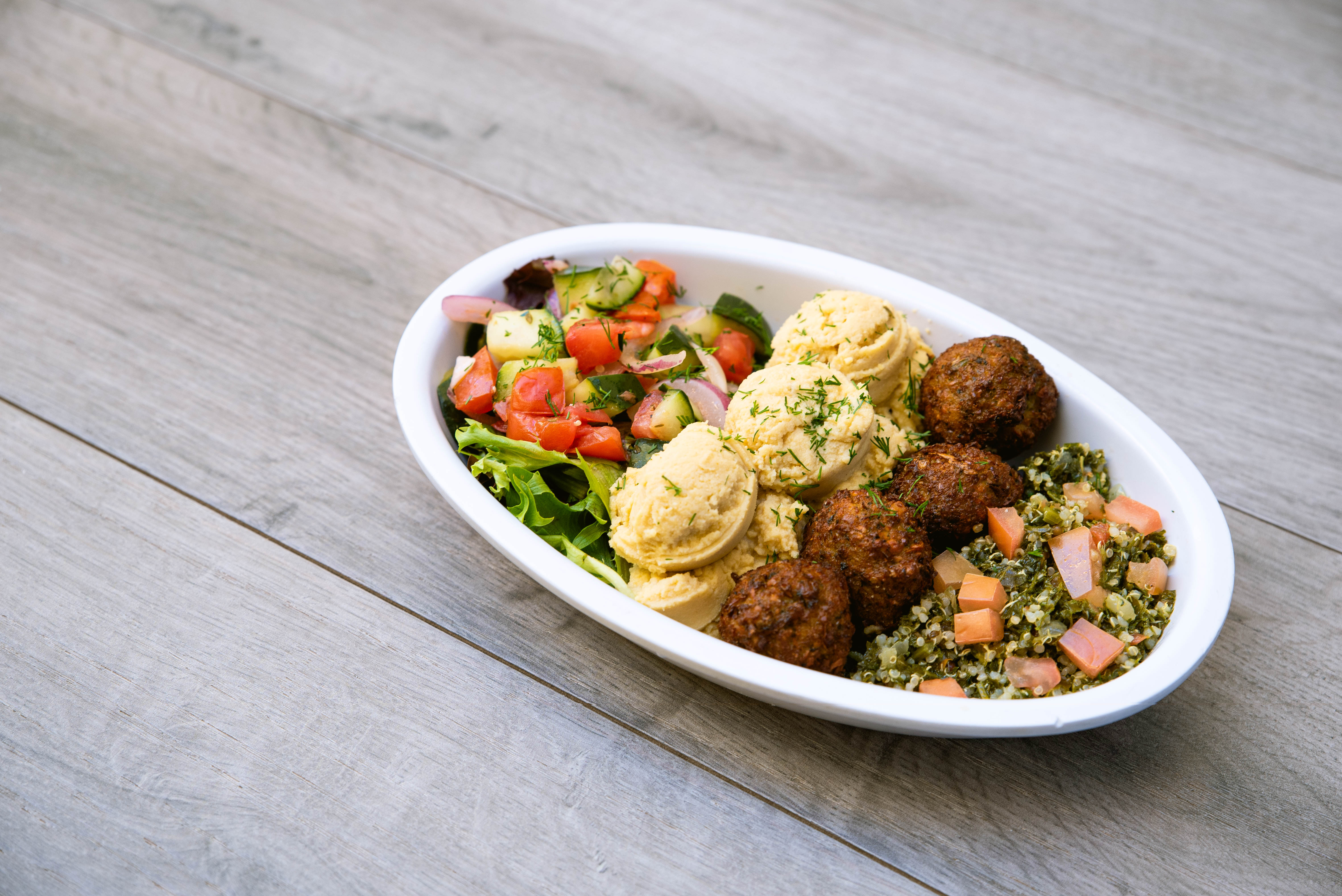 Order Hummus Bowl food online from Daphne's Greek Cafe store, Thousand Oaks on bringmethat.com