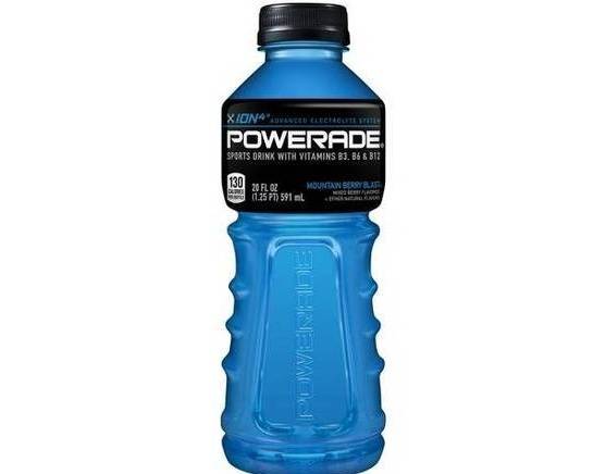 Order Powerade Mountain Berry Blast 20oz food online from Fialkoff Kosher Pizza store, Lawrence on bringmethat.com