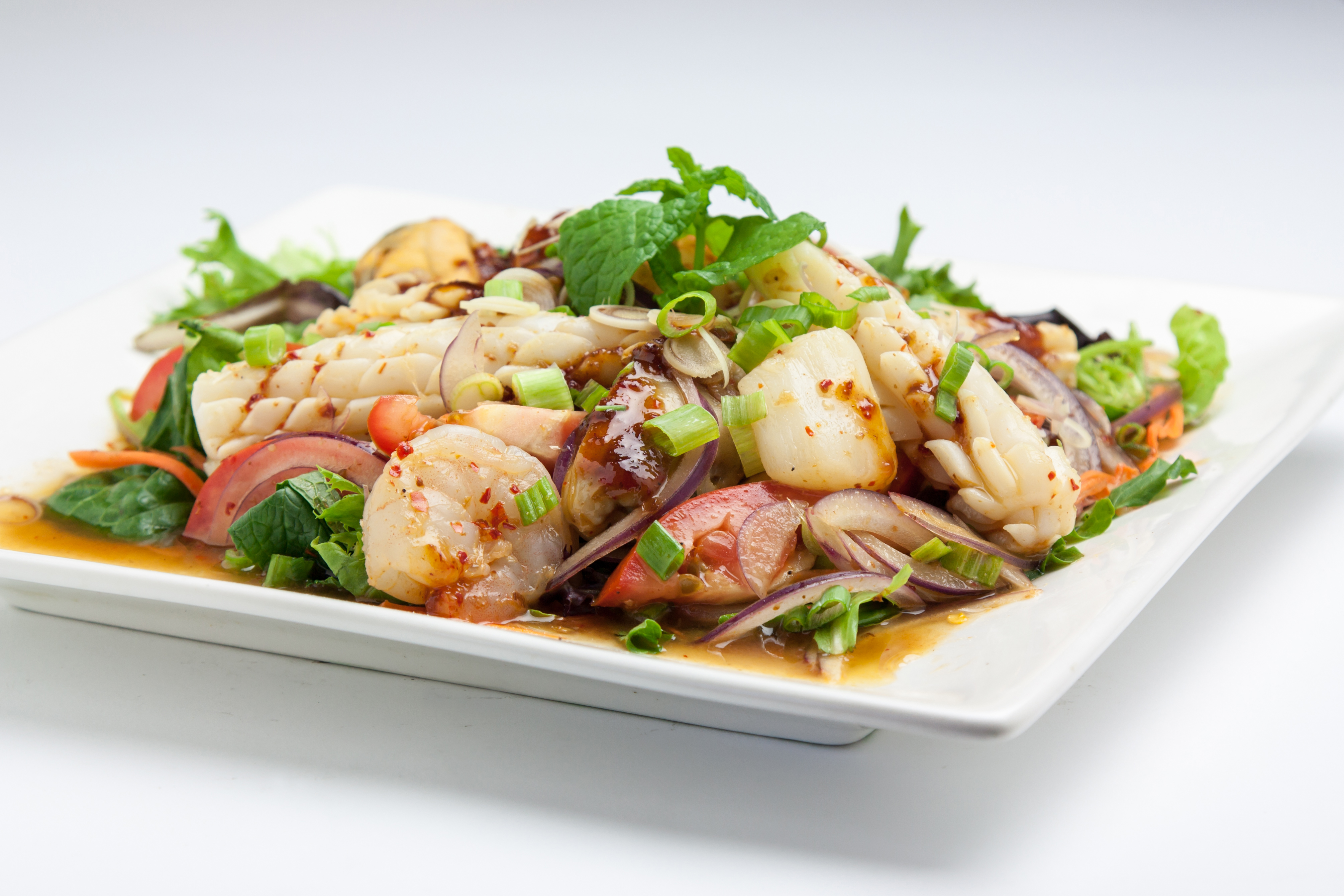Order Spicy Shrimp Salad food online from Basil Thai Bistro store, San Diego on bringmethat.com