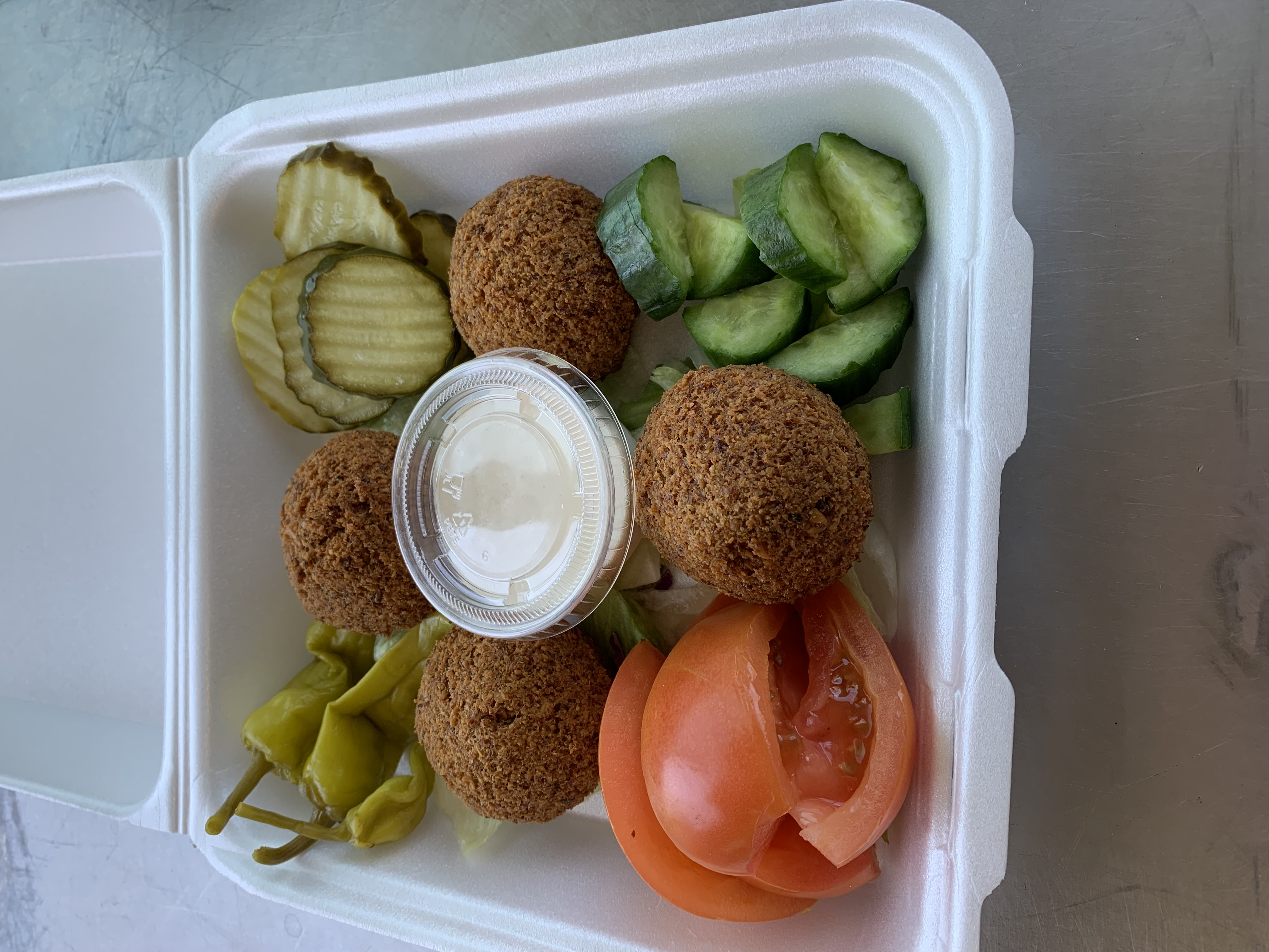 Order Falafel tahini  food online from La Pizza And Mediterranean Kitchen store, East Los Angeles on bringmethat.com