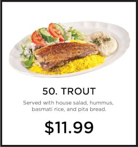 Order 50. Trout food online from Mystic Grill store, La Mesa on bringmethat.com