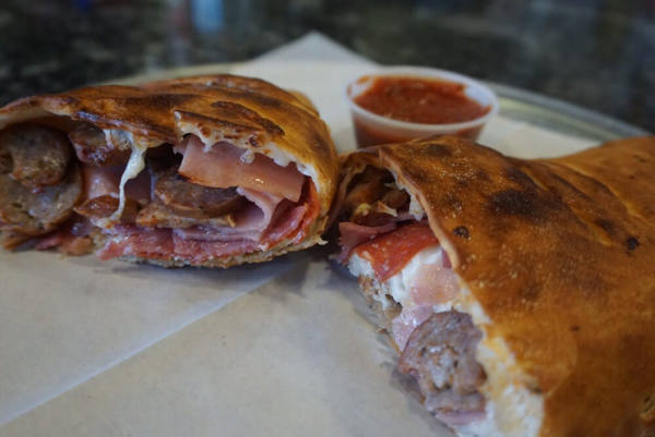 Order Meat Lovers Calzone food online from The Pizzeria Factory store, Winnetka on bringmethat.com