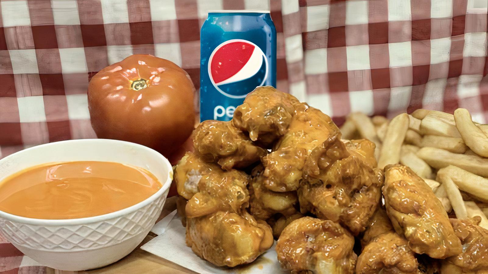 Order Buffalo Wings and a 12oz Pepsi Product food online from Rebel Burger store, Silver Spring on bringmethat.com