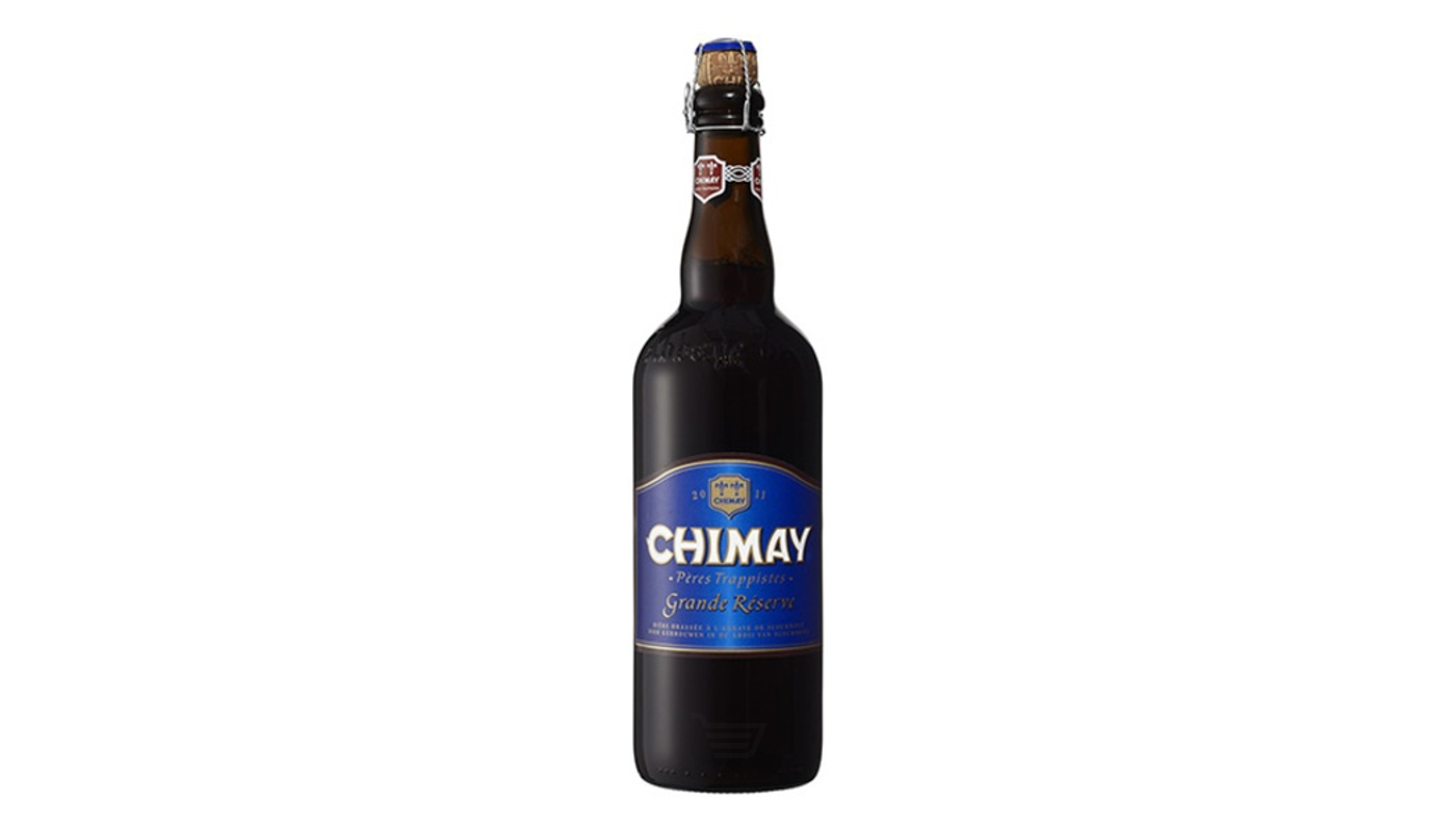 Order Chimay Blue Grande Reserve Ale 750mL 9% ABV food online from P & B Liquor & Fine Wine store, Long Beach on bringmethat.com