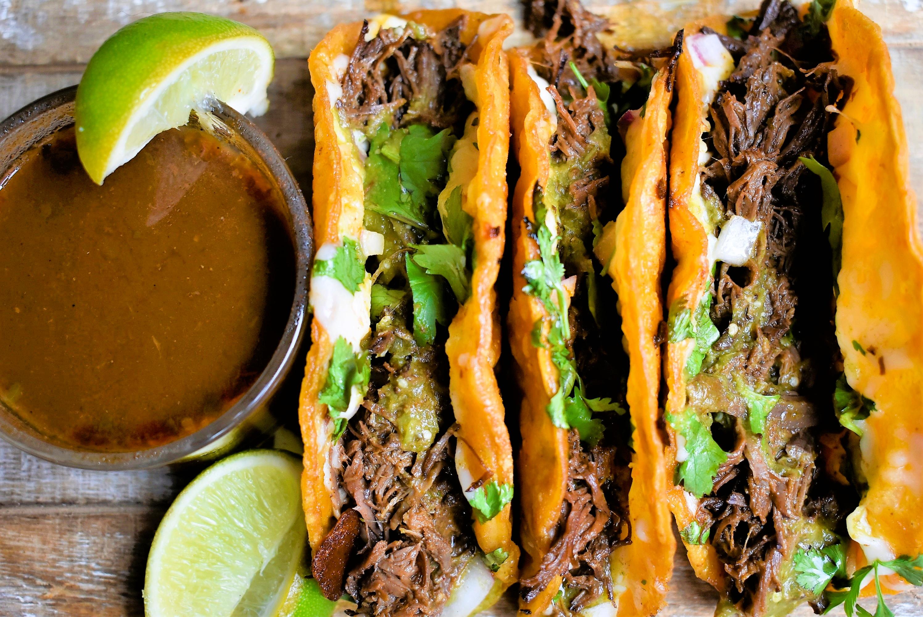 Order 3 Beef Birria Tacos food online from Cantina Taco store, Rockford on bringmethat.com