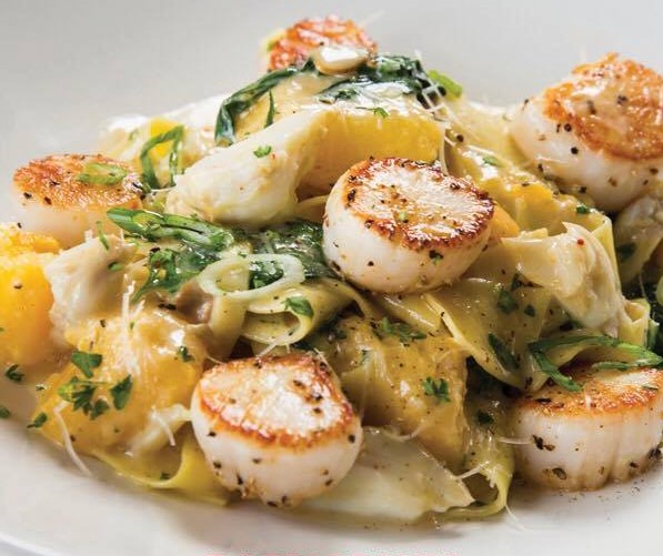 Order Shrimp, Scallop and Spanish Octopus Pappardelle Pasta food online from Pappadeaux Seafood store, Houston on bringmethat.com