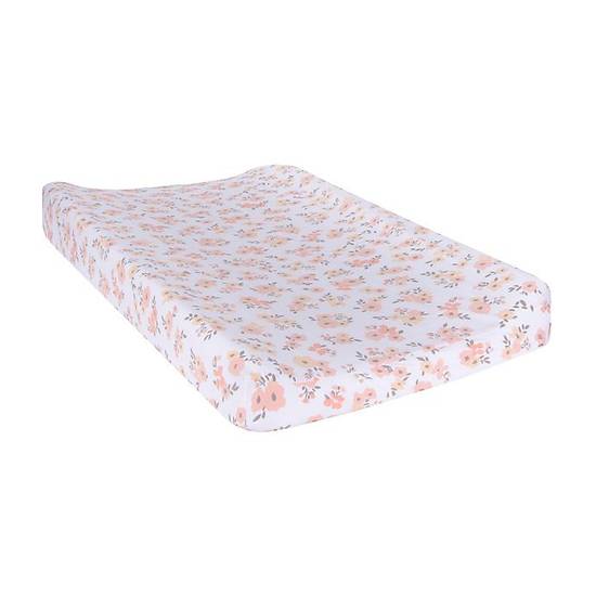 Order Trend Lab® Blush Floral Changing Pad Cover in Pink food online from buybuy BABY store, Fresno on bringmethat.com
