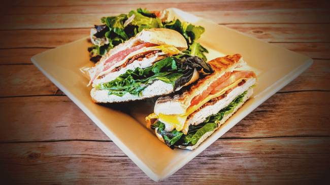 Order Bacon Club Panini food online from Coupa Cafe store, Palo Alto on bringmethat.com