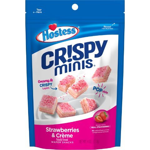 Order Hostess Crispy Mini Strawberry Crème 4oz food online from 7-Eleven store, Dallas on bringmethat.com