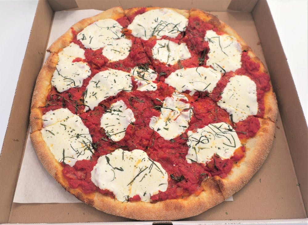 Order Queen Margherita Pizza - Small 14'' (6 Slices) food online from Cousins Pizza store, Norwood on bringmethat.com