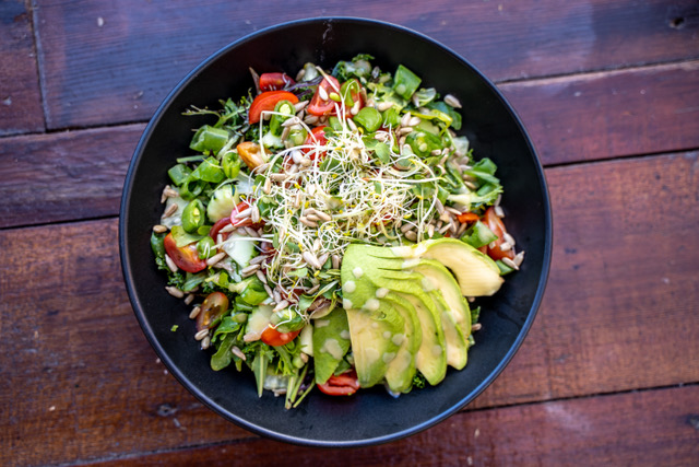 Order Miso Kale Salad food online from The Blue Owl store, Santa Barbara on bringmethat.com
