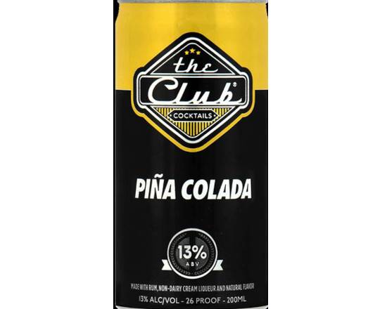 Order THE CLUB PINA COLADA CAN 200 ml 10% food online from Pit Stop Liquor Mart store, El Monte on bringmethat.com
