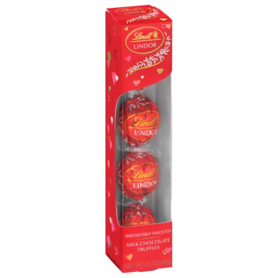 Order Lindt LINDOR Valentine's Milk Chocolate Candy Truffles, Milk Chocolate Shell with Milk Truffle Filling, 2.1 oz. Gift Box food online from CVS store, PITTSBURGH on bringmethat.com