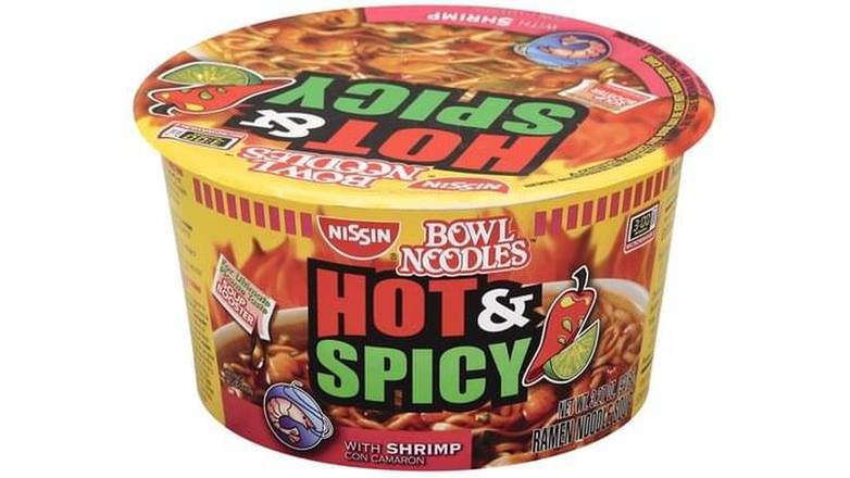 Order Nissin Ramen Noodle, Hot & Spicy, With Shrimp Soup food online from Red Roof Market store, Lafollette on bringmethat.com