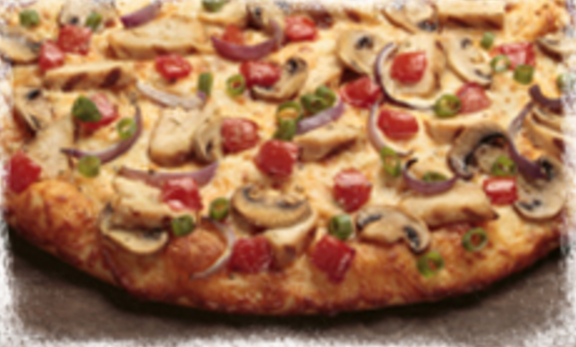 Order Chicken and Garlic Gourmet Pizza™ food online from Round Table Pizza store, Newport Beach on bringmethat.com