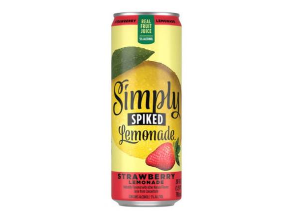 Order Simply Spiked Strawberry Hard Lemonade - 24oz Can food online from Jenny Liquors store, Mt Prospect on bringmethat.com