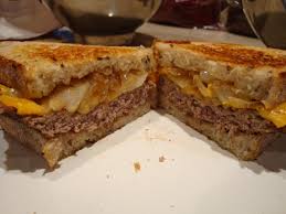 Order 1/3 lb. Grilled Patty Melt Burger food online from Off The Grill store, Concord on bringmethat.com