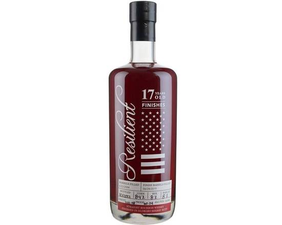 Order Resilient 17 Year Sherry Cask Finished Bourbon 750ML food online from Newport Wine & Spirits store, Newport Beach on bringmethat.com