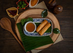 Order Veggie Crispy Rolls (2) food online from Morningside Thai Restaurant store, Houston on bringmethat.com