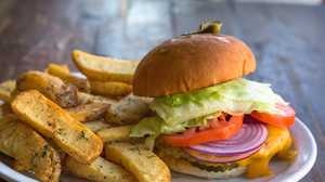 Order American Burger food online from Hungry Kitchen And Tap store, San Diego on bringmethat.com