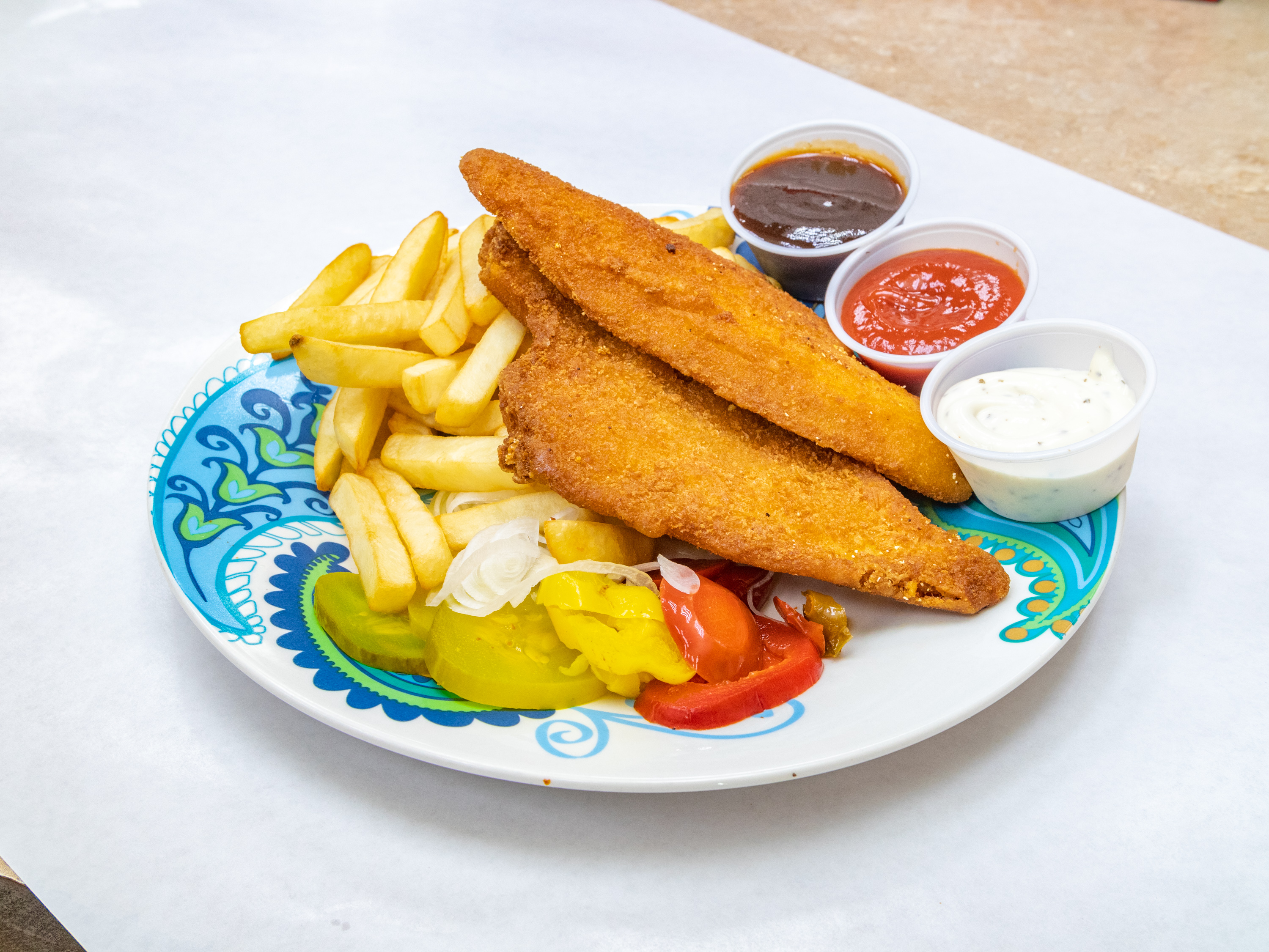 Order Fish Platter Special food online from One Stop Snacks store, Neptune City on bringmethat.com